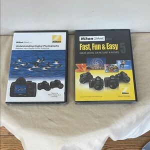 2 Nikon School Digital Photography Guides Pictures Camera Learning DVDs NEW